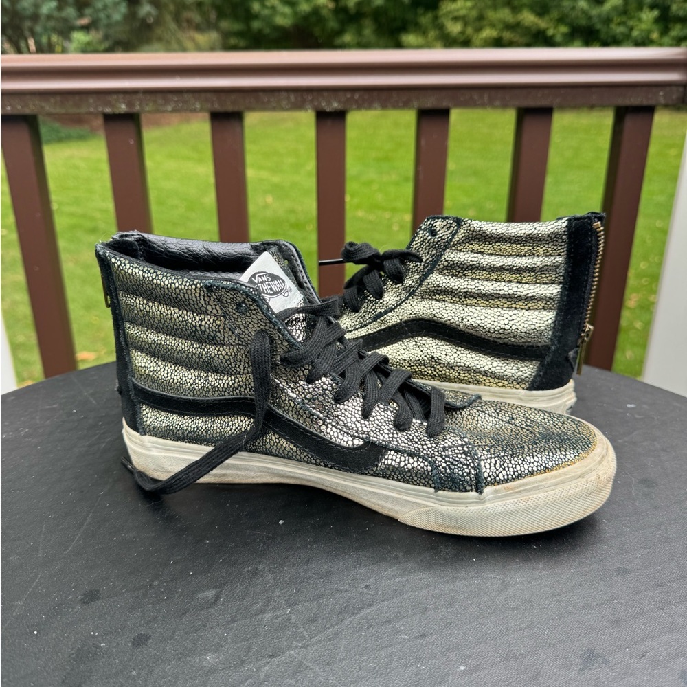 Vans Sk8 Hi Classic retro metallic gold lace up W/8 M/6